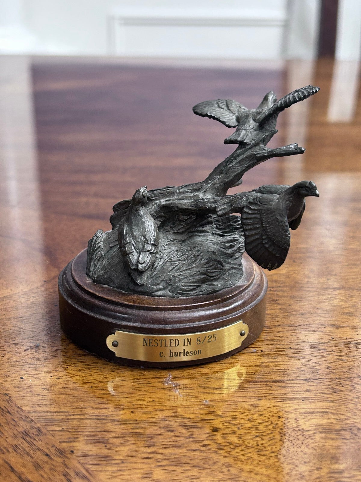 C. Burleson Nestled In Bird Bronze Sculpture, Signed Edition 8/25