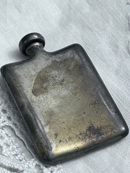 Sterling Silver Miniature Perfume Bottle with Green Guilloché Enamel