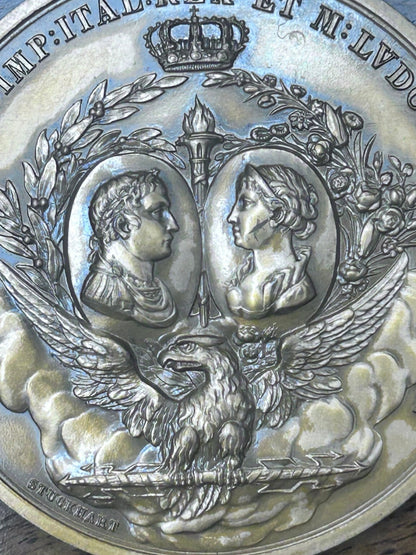 Vintage Monnaie de Paris Napoleon I & Marie Louise Bronze Medal, Stuckhart 1811 Design