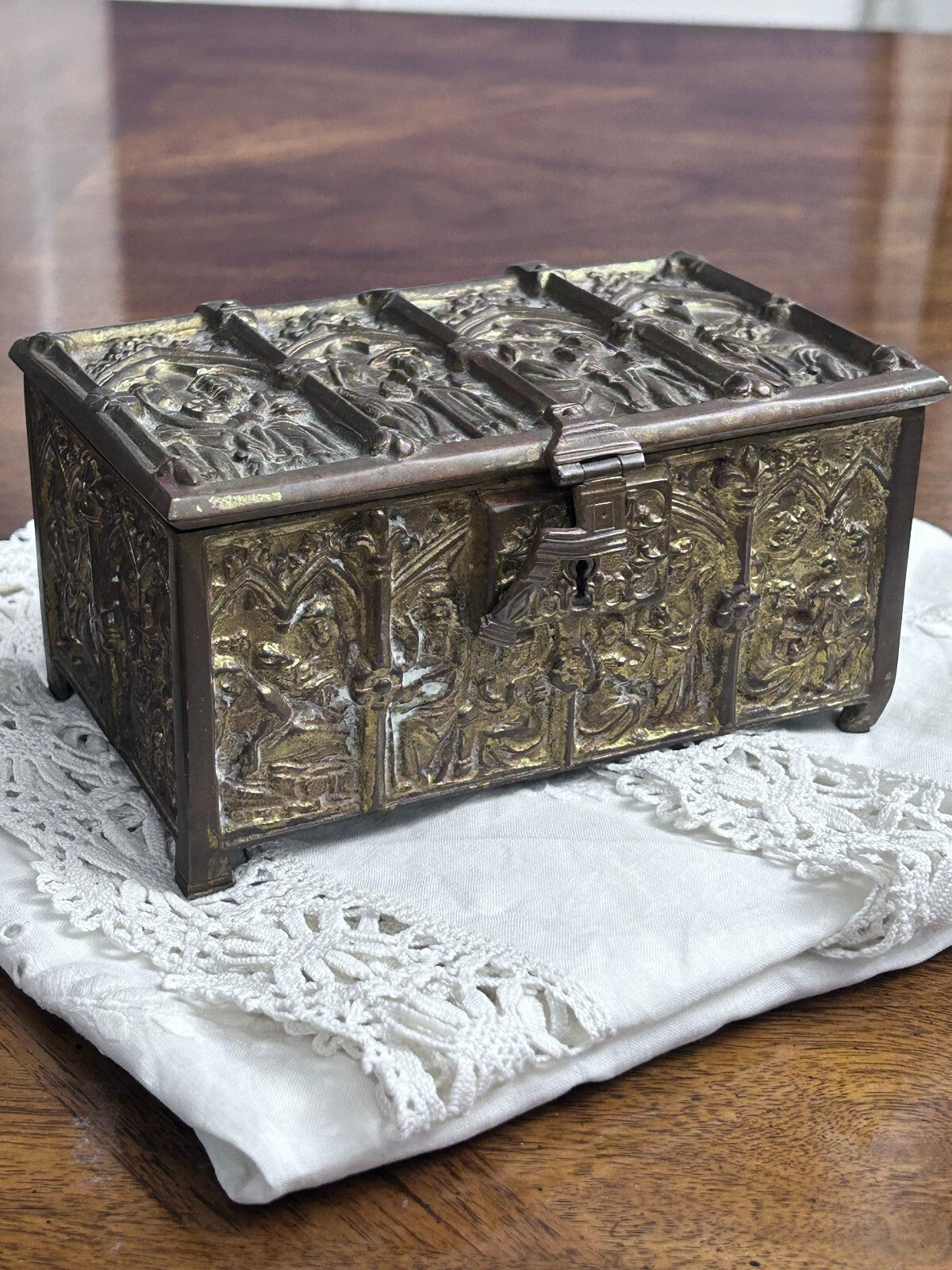 Antique Erhard & Söhne Gothic Revival Casket Box, Germany