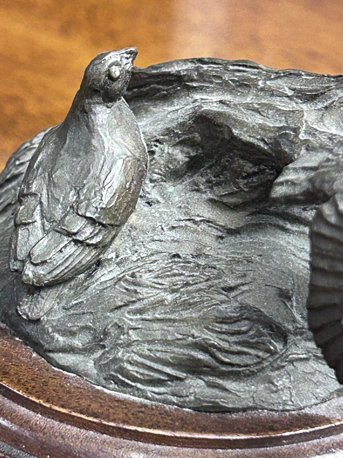 C. Burleson Nestled In Bird Bronze Sculpture, Signed Edition 8/25
