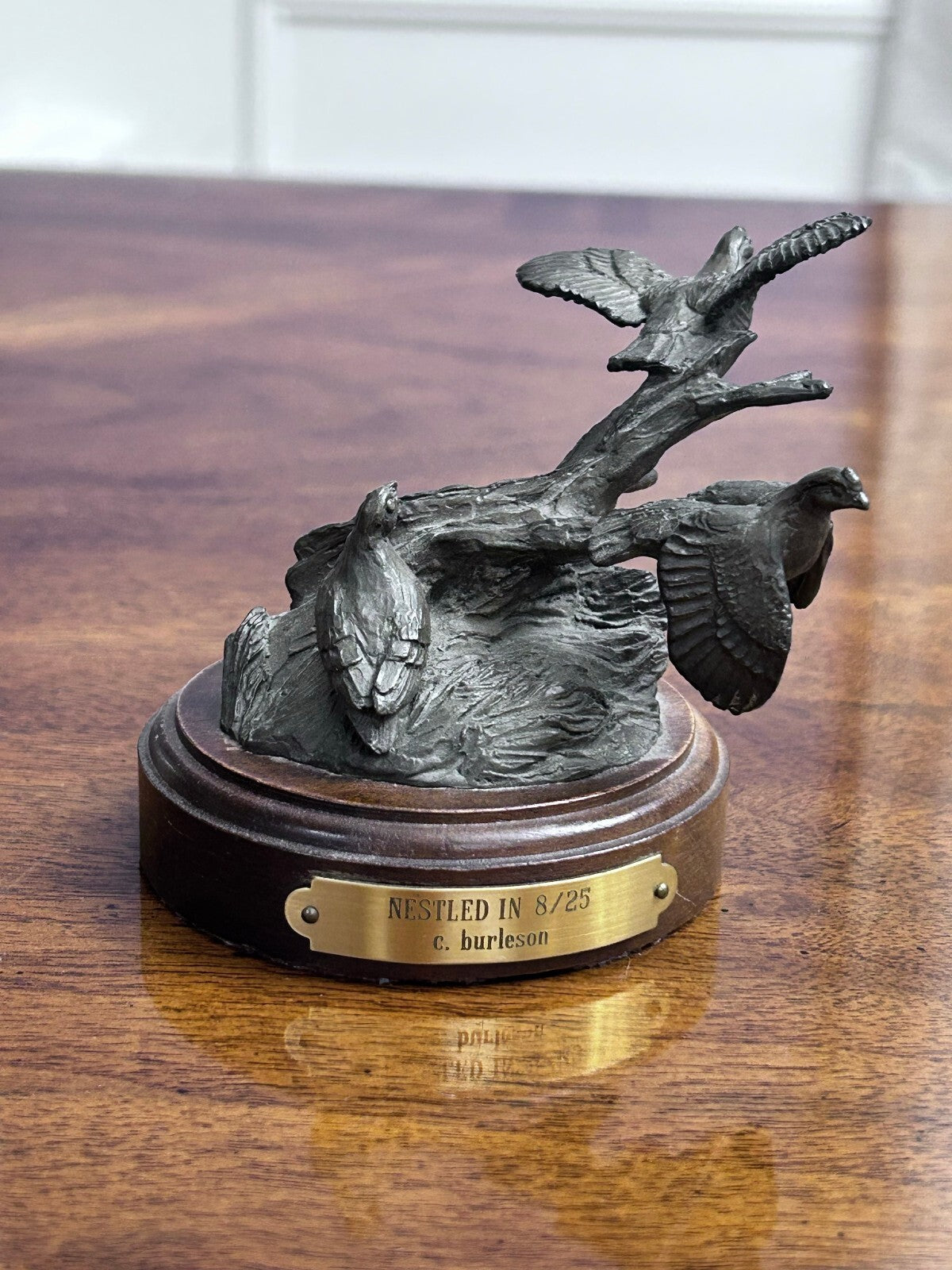 C. Burleson Nestled In Bird Bronze Sculpture, Signed Edition 8/25