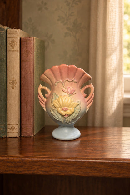 Vintage Hull Pottery Magnolia Matte Double-Handled Vase, 5.5 Inch