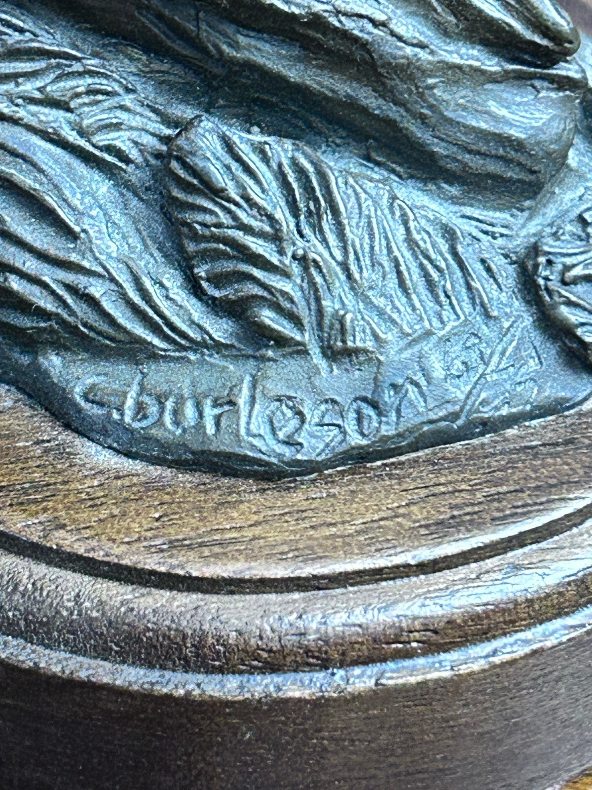 C. Burleson Nestled In Bird Bronze Sculpture, Signed Edition 8/25