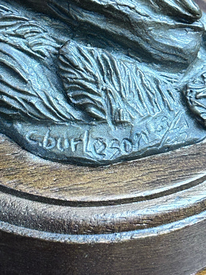 C. Burleson Nestled In Bird Bronze Sculpture, Signed Edition 8/25