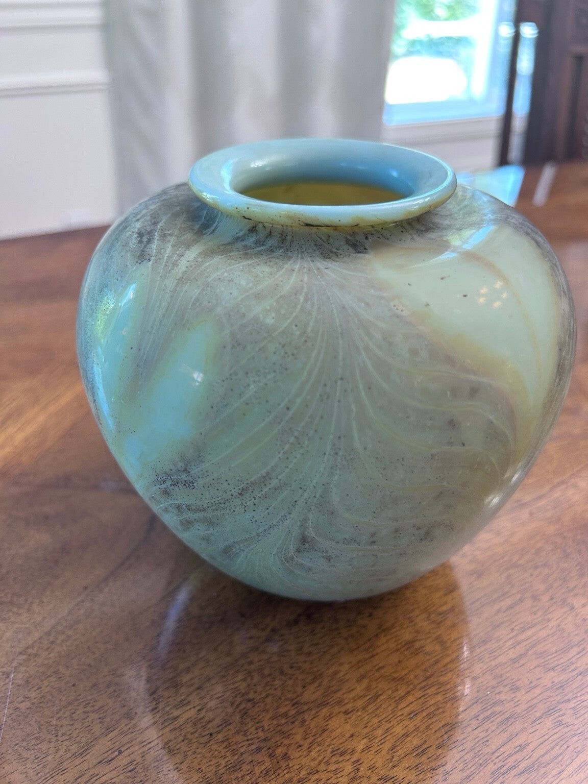 Randy Strong Iridescent Art Glass Vase, 1974