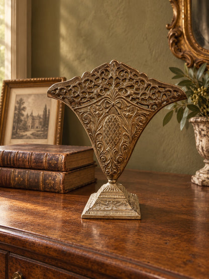 Victorian Revival Brass Fan Vase