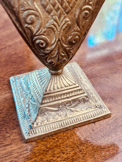 Victorian Revival Brass Fan Vase