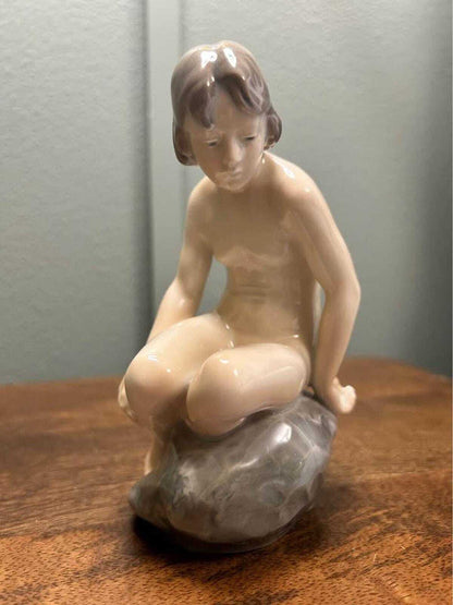 Royal Copenhagen "Seated Nude on Rock" Porcelain Figurine #4027