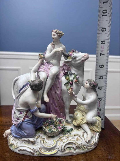 Antique Meissen Porcelain Europa and the Bull Figural Group 2697