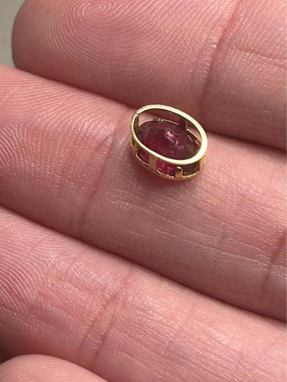 Vintage 18K Gold Oval Ruby Pendant