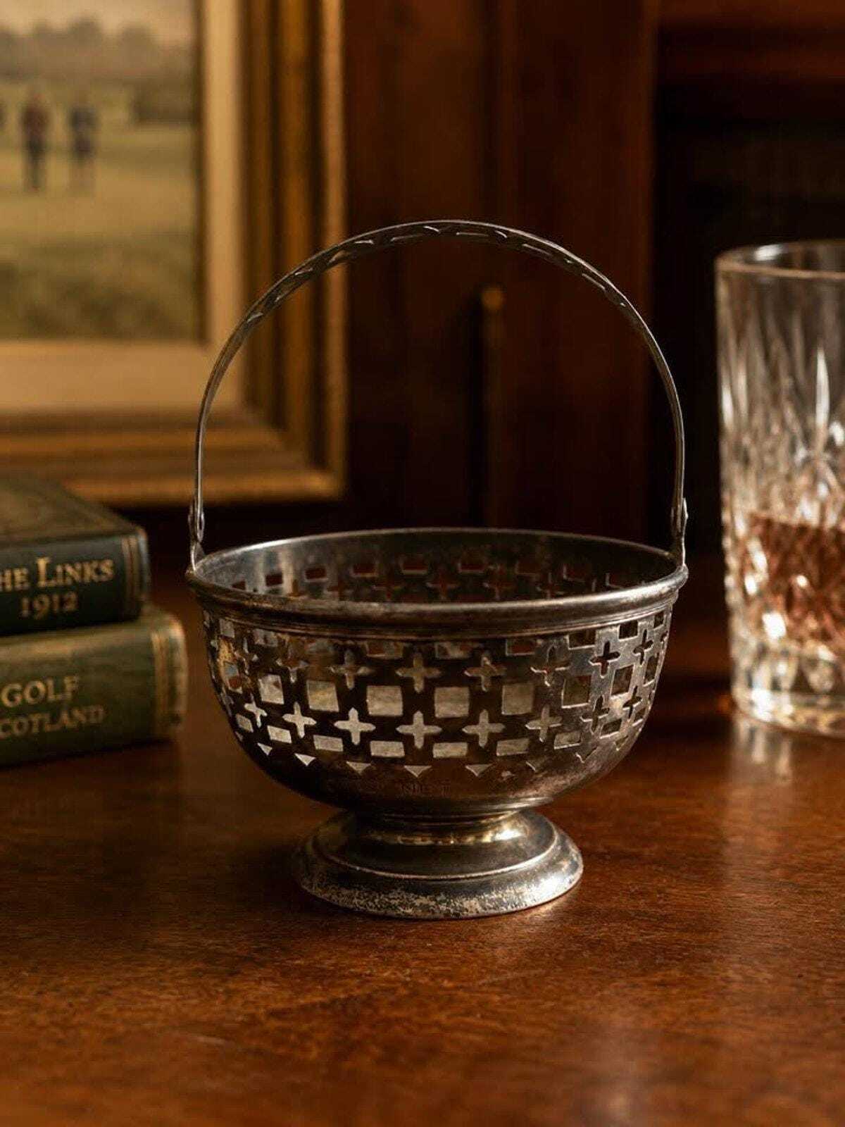 Antique 1913 Smith Patterson Sterling Silver Brae Burn Golf Trophy Basket