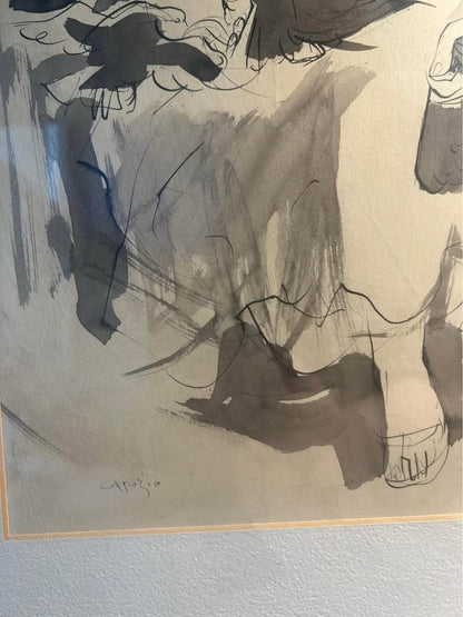 Joseph Capozio Original Ink Wash Drawing - Maxwell Galleries San Francisco 1965
