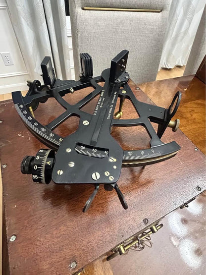 Vintage WW2 David White Co. U.S. Navy Mark II Sextant 1940 in Wood Box