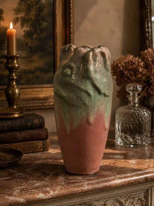 Antique 1907 Rookwood Pottery Matte Vellum Drip Glaze Vase Shape 1005
