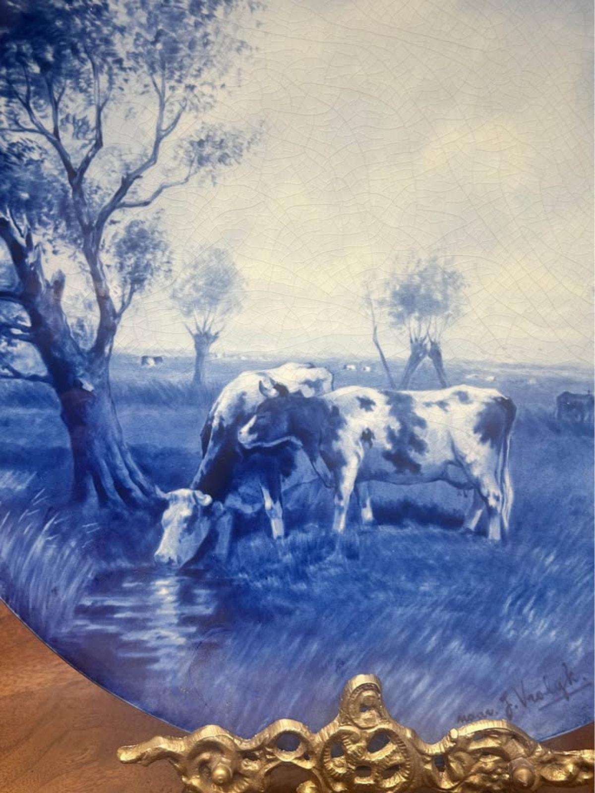 Antique Royal Delft De Porceleyne Fles Charger After Jan Vrolijk