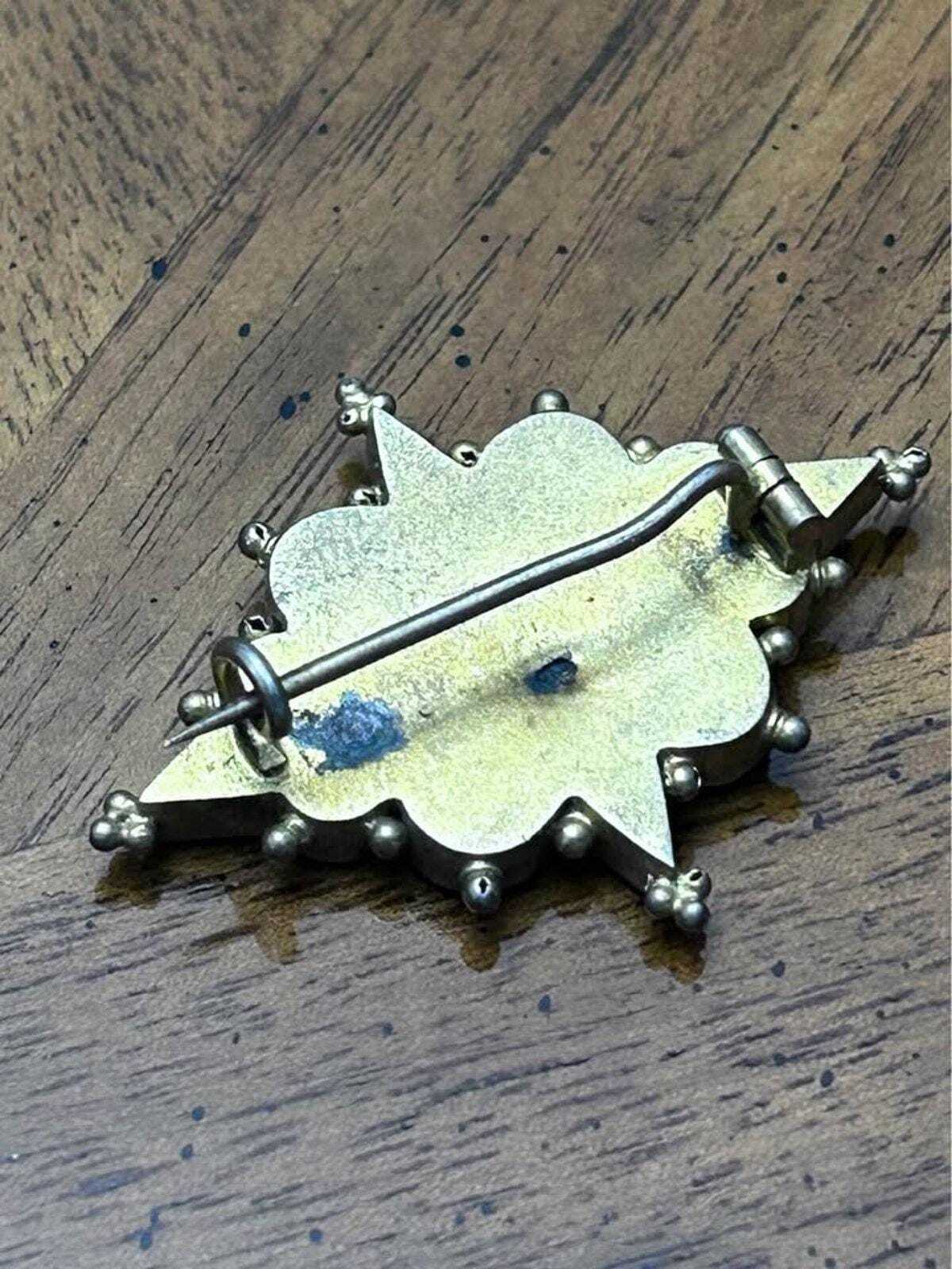 Antique Italian Grand Tour 800 Silver Fine Micro Mosaic Floral Brooch