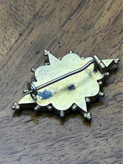 Antique Italian Grand Tour 800 Silver Fine Micro Mosaic Floral Brooch
