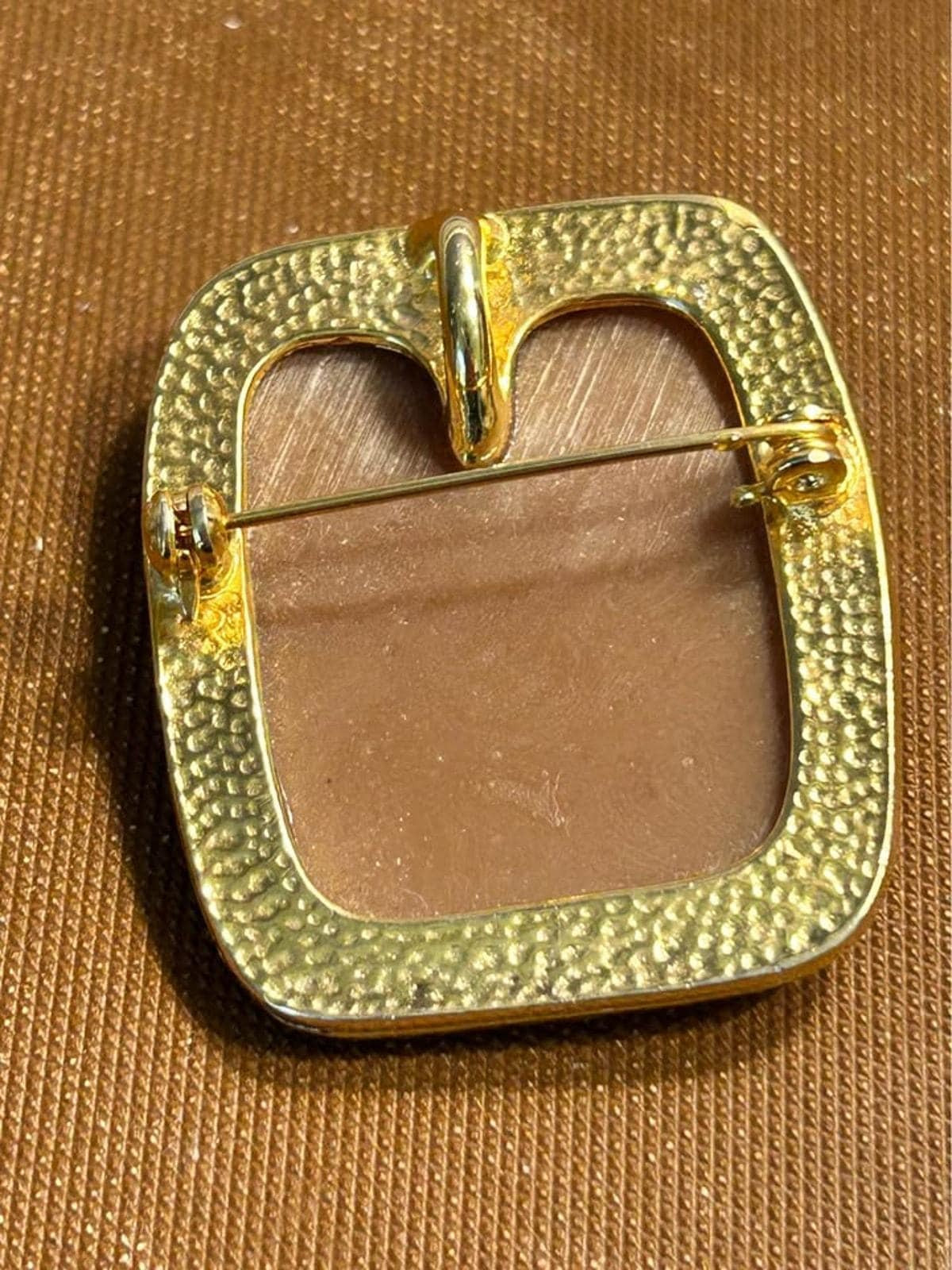 Vintage Victorian Revival Molded Resin Cameo Brooch Pendant - Lady, Bird & Flowers
