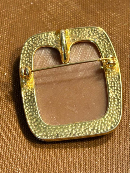 Vintage Victorian Revival Molded Resin Cameo Brooch Pendant - Lady, Bird & Flowers