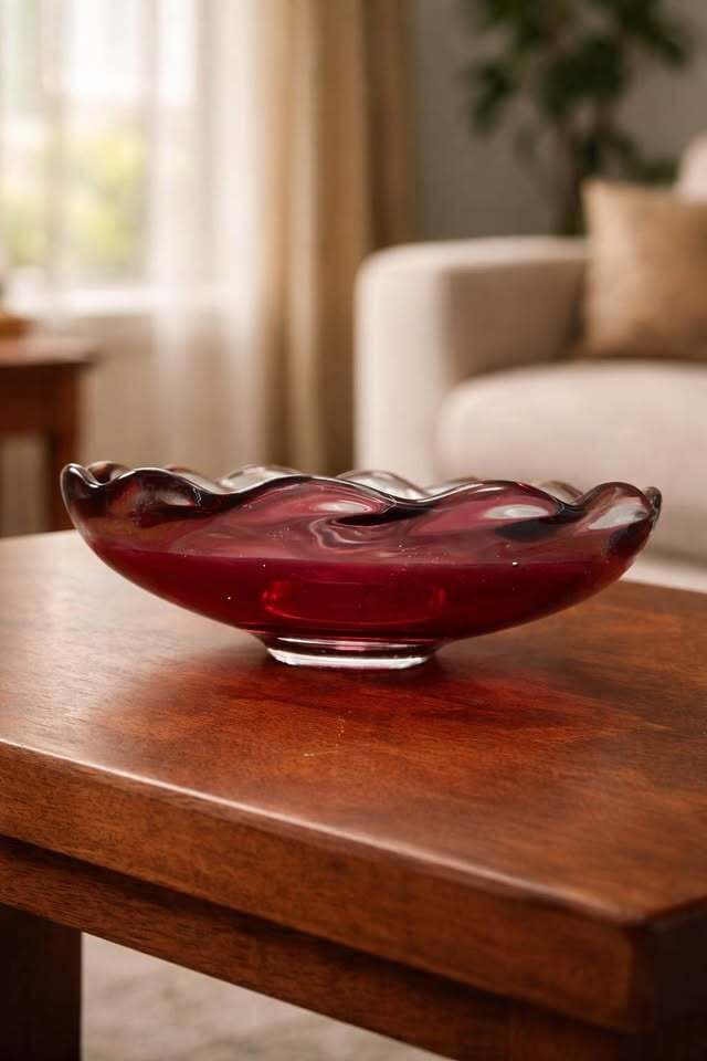 Rare Signed Magnor Norway Art Glass Bowl