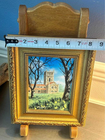Vintage 1985 D. Mooney Original Framed Painting of St Davids Cathedral