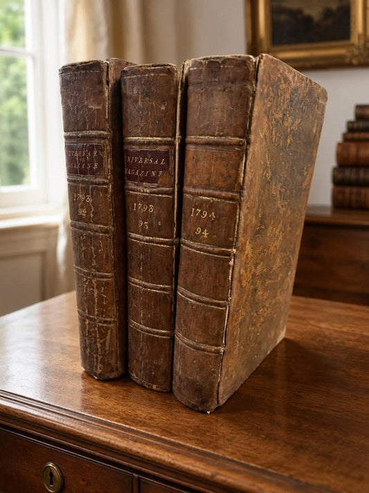 Antique 1793-1794 The Universal Magazine Vols 92 93 94 W. Bent London