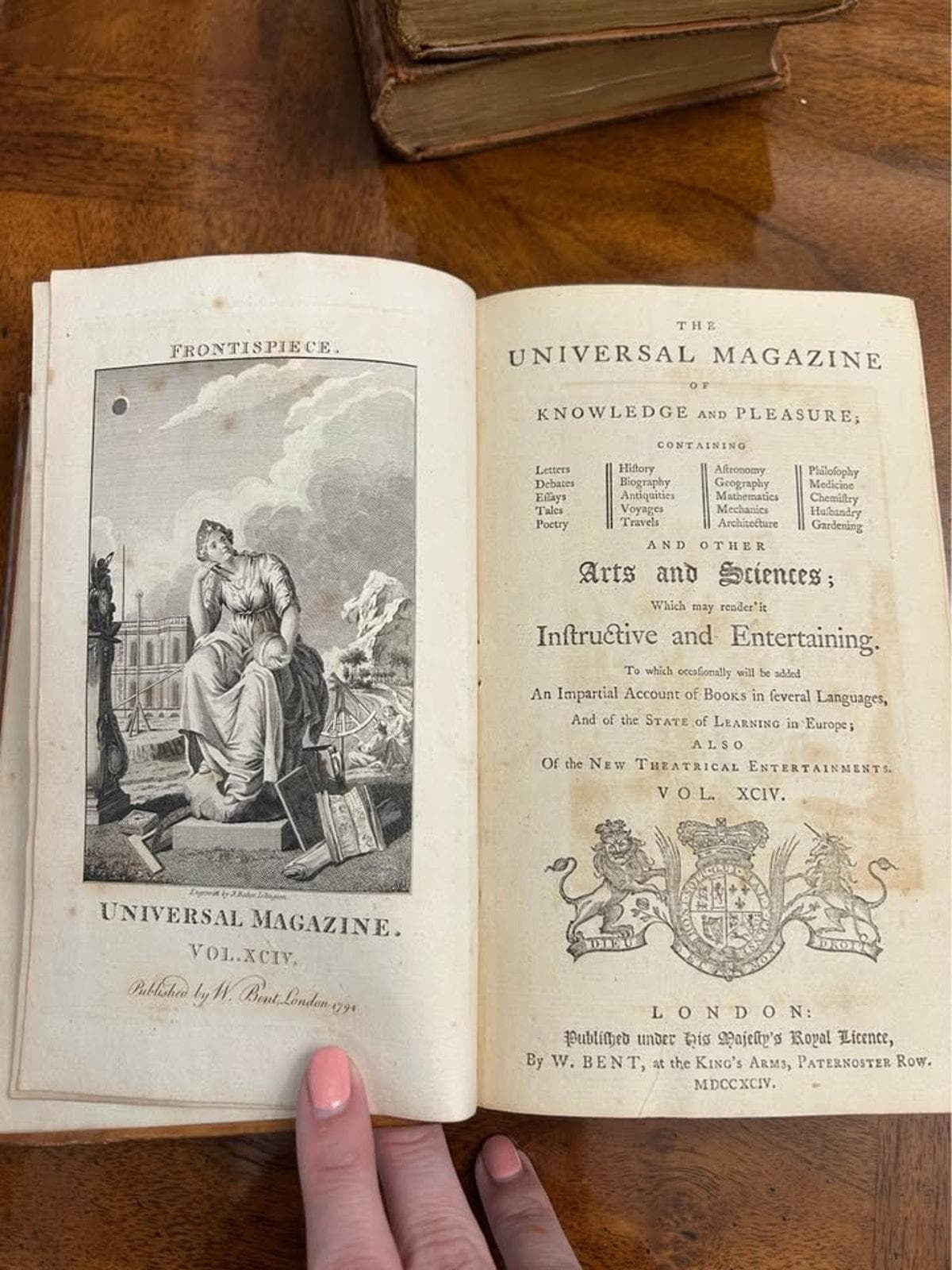 Antique 1793-1794 The Universal Magazine Vols 92 93 94 W. Bent London