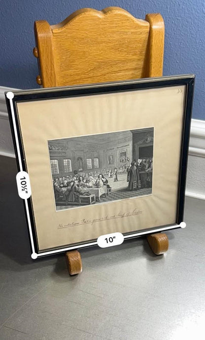 Antique William Hogarth Plate 10 Framed Engraving c. 1850s
