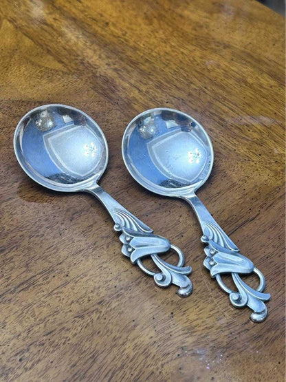 Vintage Th. Marthinsen Sterling Silver Norway 207 Pattern Small Spoons