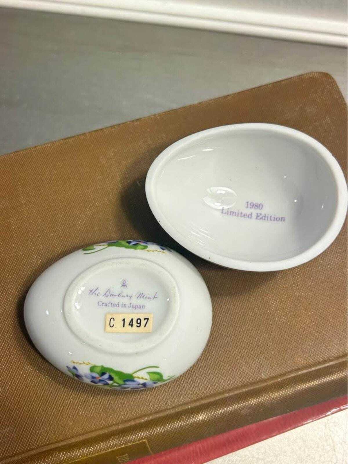 The Danbury Mint Limited Edition Floral Porcelain Egg Trinket Boxes (1980-1981)