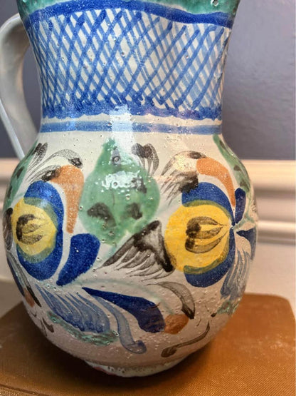 Gto. Mex. Hand-Painted Artisan Pitcher - Guanajuato Folk Art