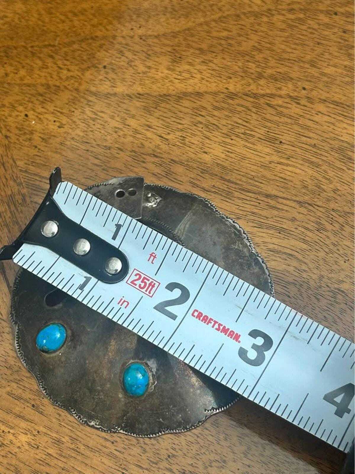 Vintage Lowell Draper Navajo Sterling Silver Matrix Turquoise Hair Bun Cover Chongo Tie