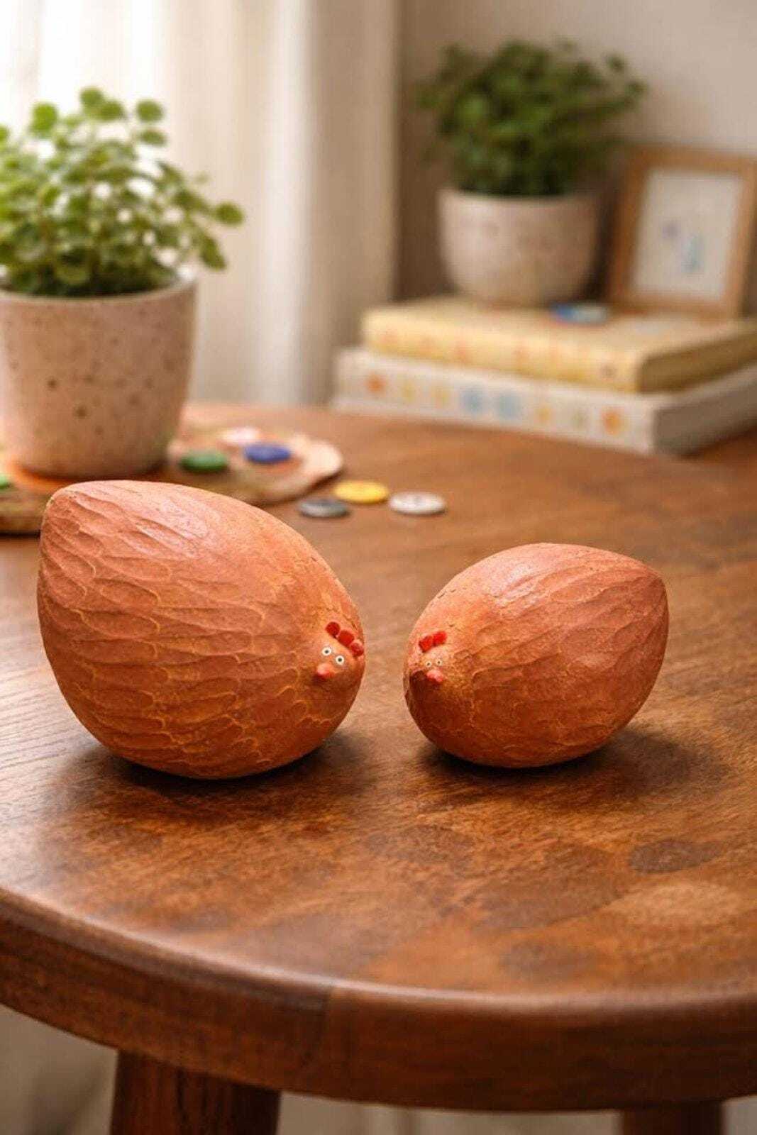 Signed Helen Hodson Terracotta Chicken Sculptures – Modern Folk Art, 2017