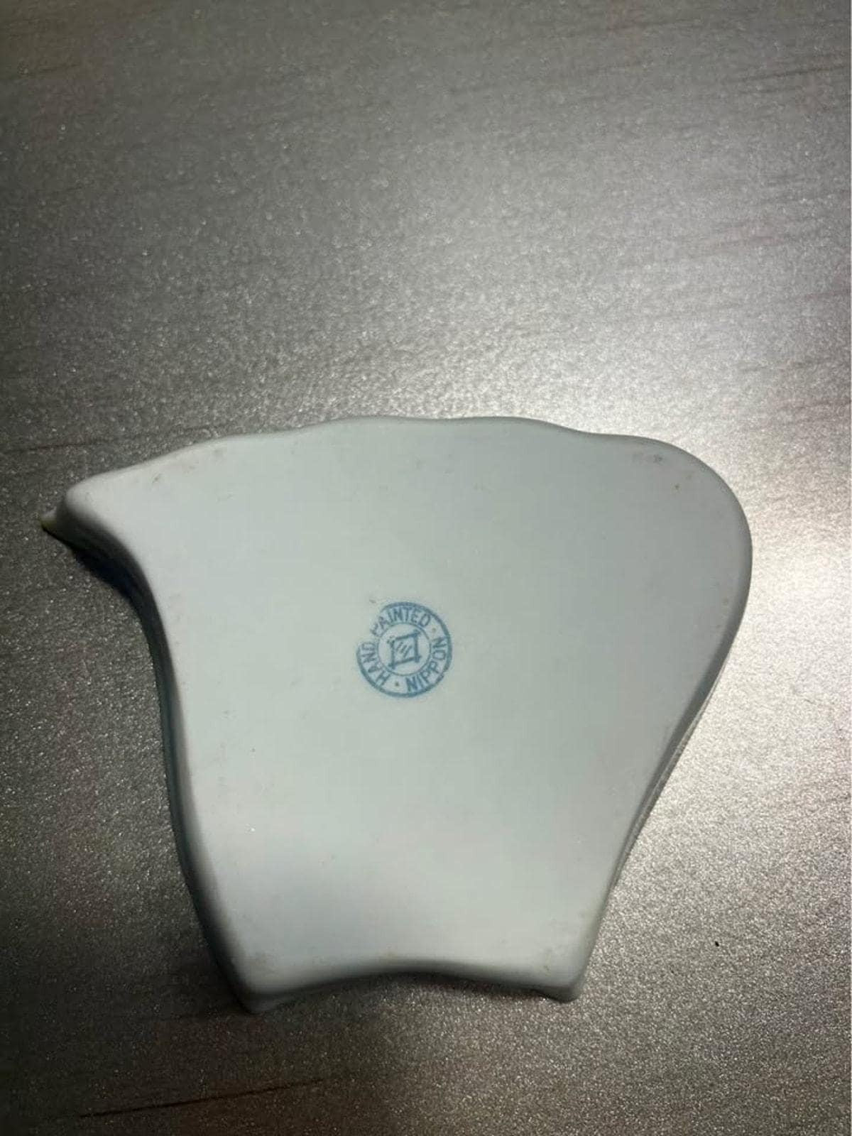 Antique Nippon Porcelain Fan Dish | Hand Painted Crane Moriage Motif