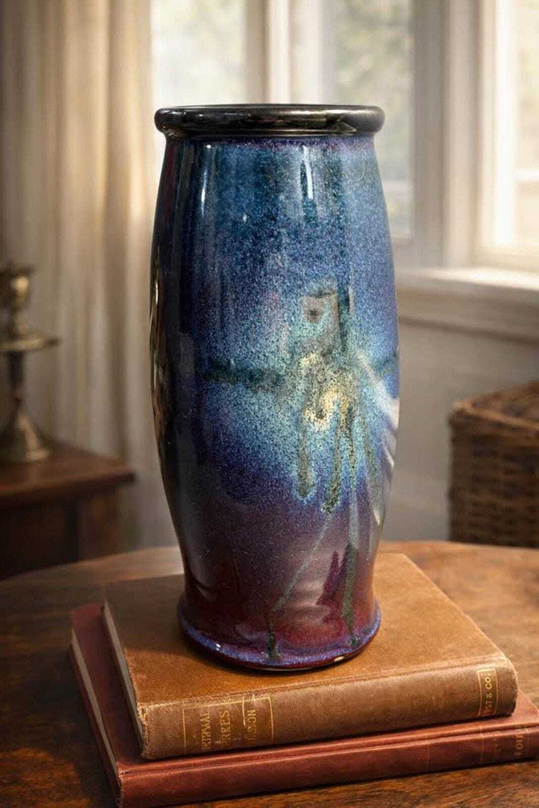 Terry Grimley Signed Seattle Studio Pottery Vase - Galaxy Glaze - 10"