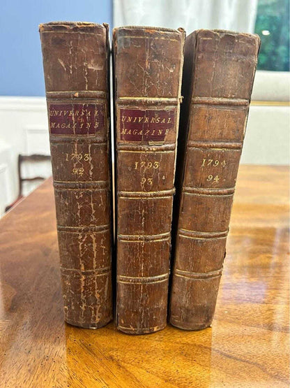 Antique 1793-1794 The Universal Magazine Vols 92 93 94 W. Bent London