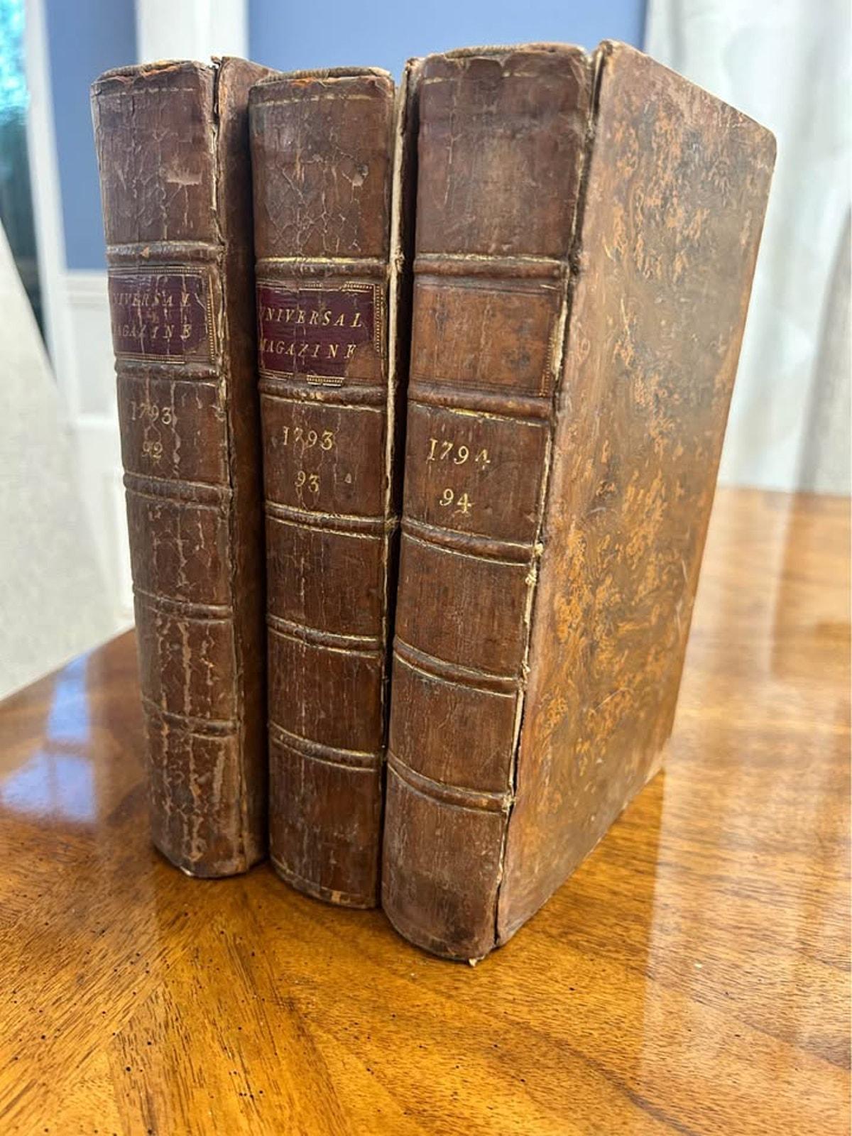 Antique 1793-1794 The Universal Magazine Vols 92 93 94 W. Bent London