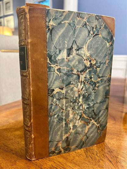 Antique 1833 Anecdotes of William Hogarth Book | J.B. Nichols | Half Leather Binding