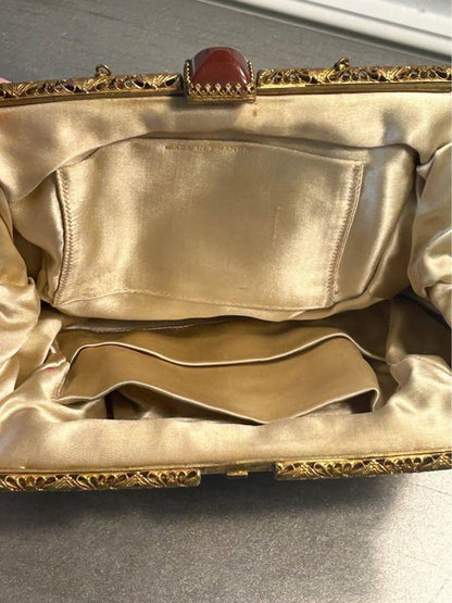 Antique French Chinoiserie Embroidered Art Deco Purse with Clasp