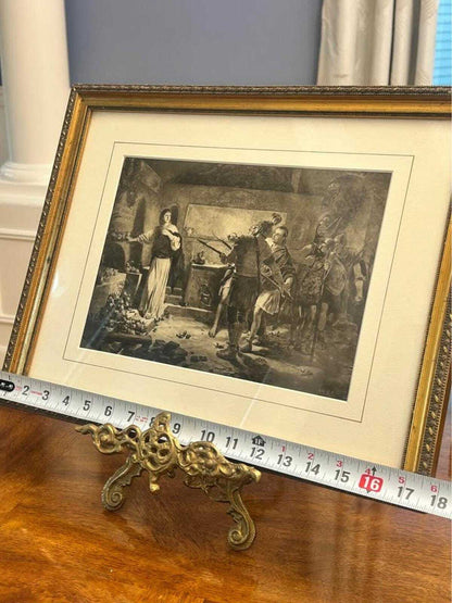 Antique Albert Baur The Martyr's Daughter Framed Engraving Early Christian Print