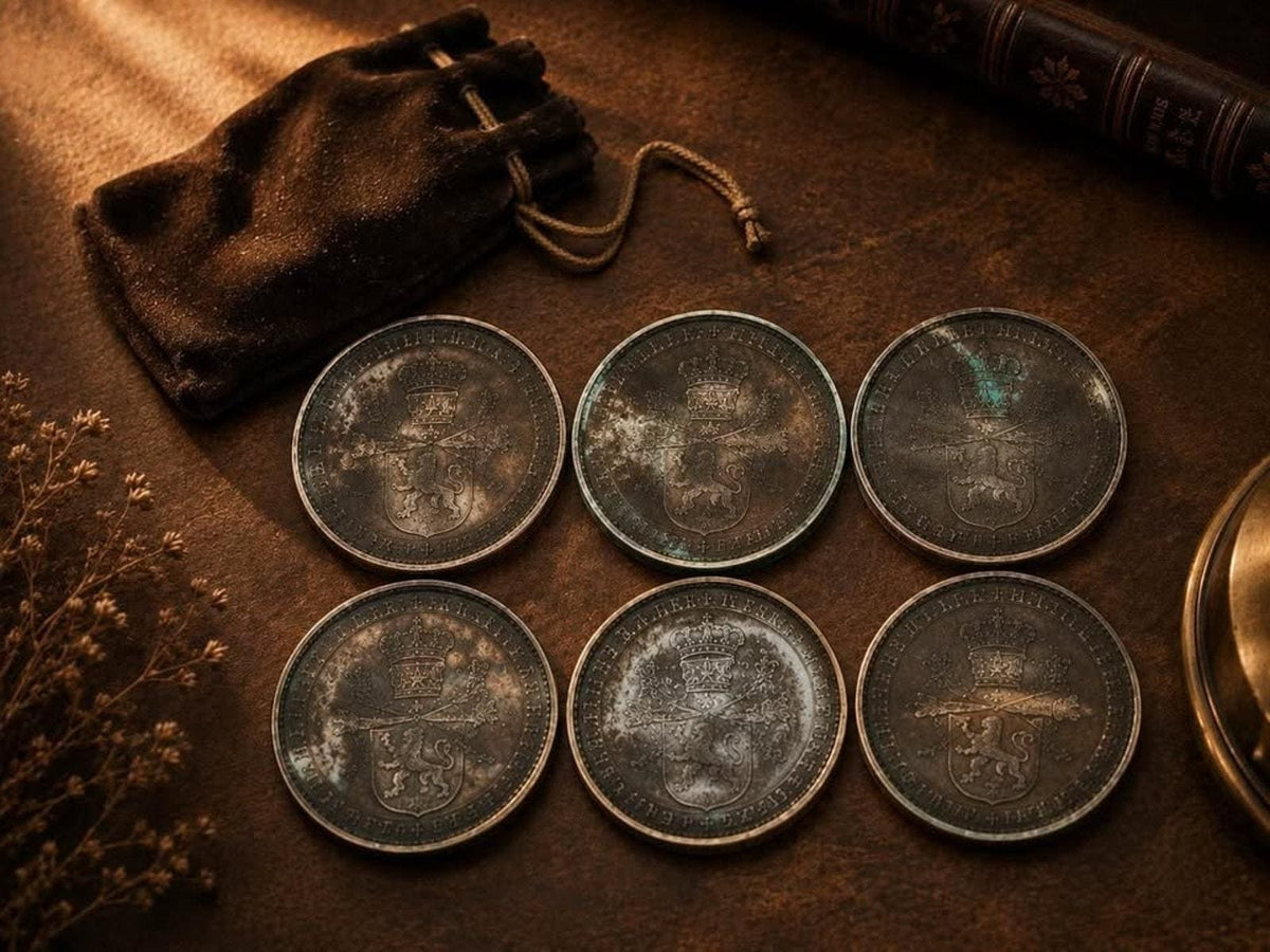 Antique 1836 Maria Anna Bohemian Coronation Bronze Replica Medals Set of 6