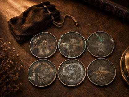 Antique 1836 Maria Anna Bohemian Coronation Bronze Replica Medals Set of 6