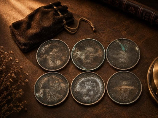 Antique 1836 Maria Anna Bohemian Coronation Bronze Replica Medals Set of 6