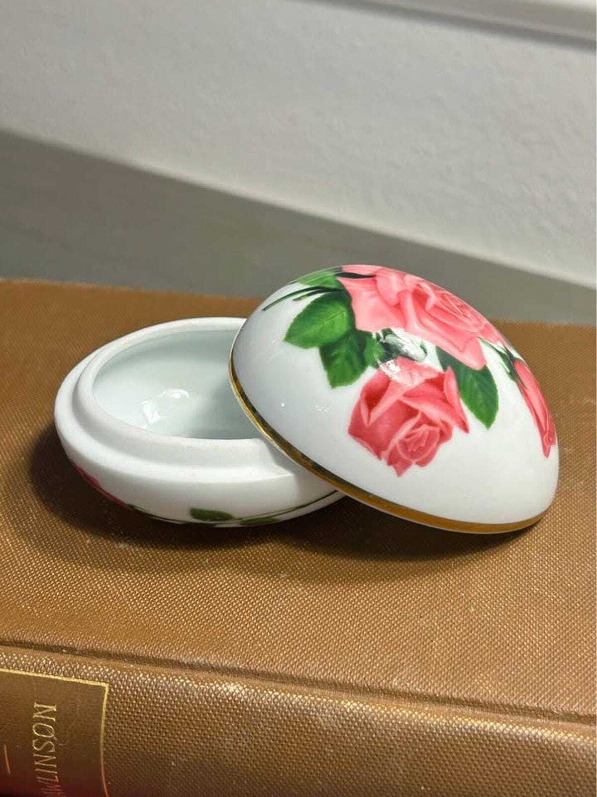 The Danbury Mint Limited Edition Floral Porcelain Egg Trinket Boxes (1980-1981)