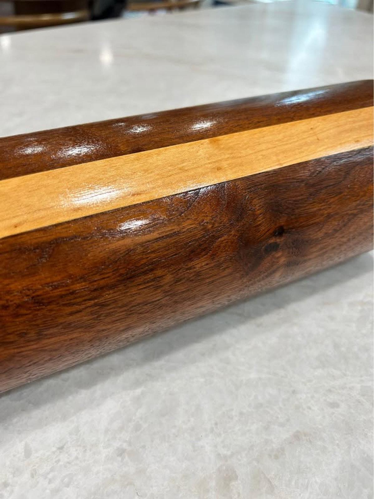 Artisan 19" Striped Walnut & Maple Hardwood Rolling Pin