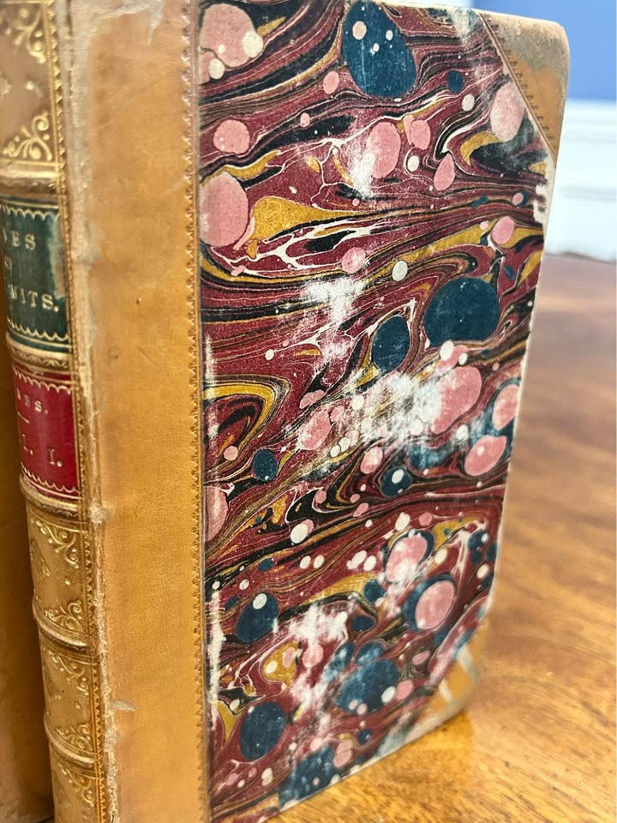 Antique 1862 Lives of Wits and Humourists by John Timbs, 2 Vol Set, Hendersyde Bookplate