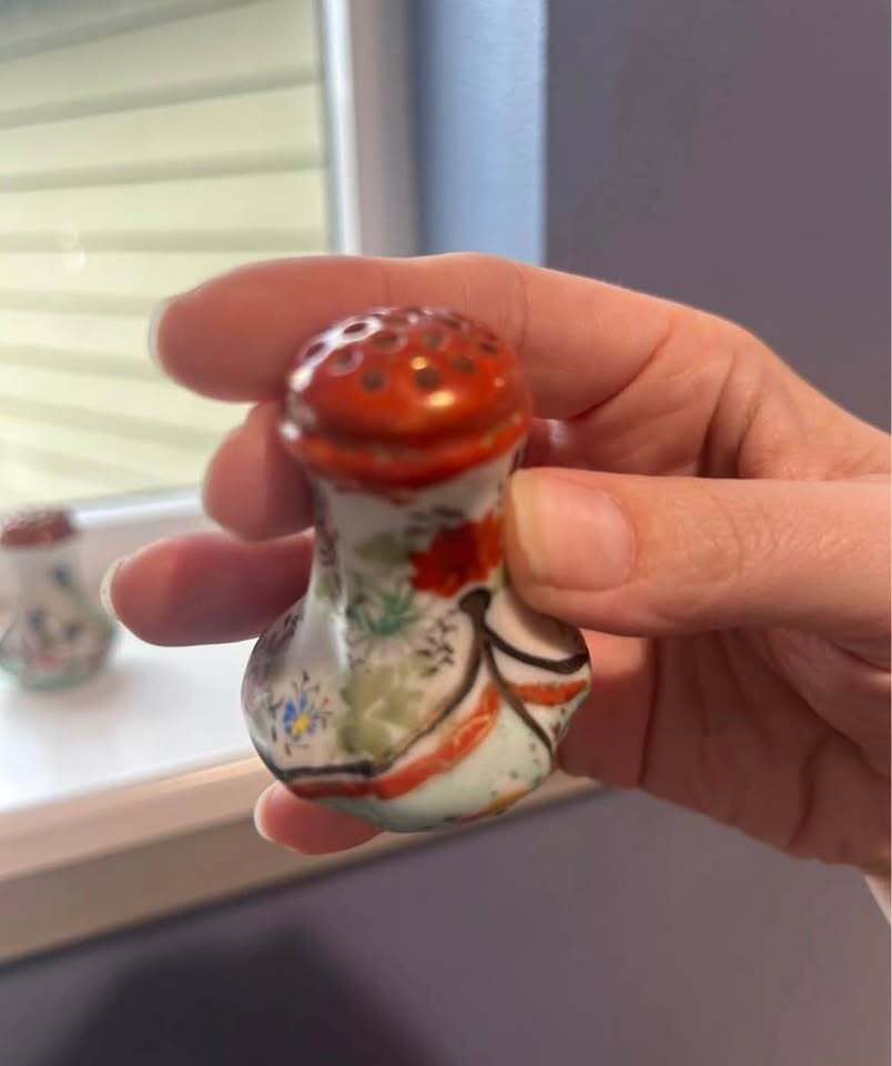 Vintage Hand-Painted Porcelain Salt & Pepper Shakers - Japan