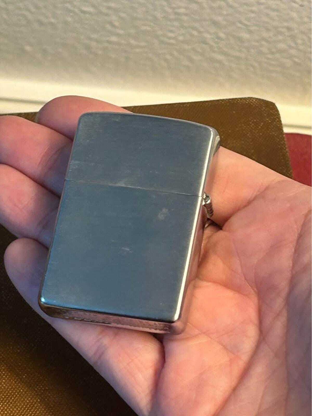Vintage 1953-1955 Zippo Windproof Lighter in Original Candy Stripe Box | Brushed Chrome Pat. 2517191