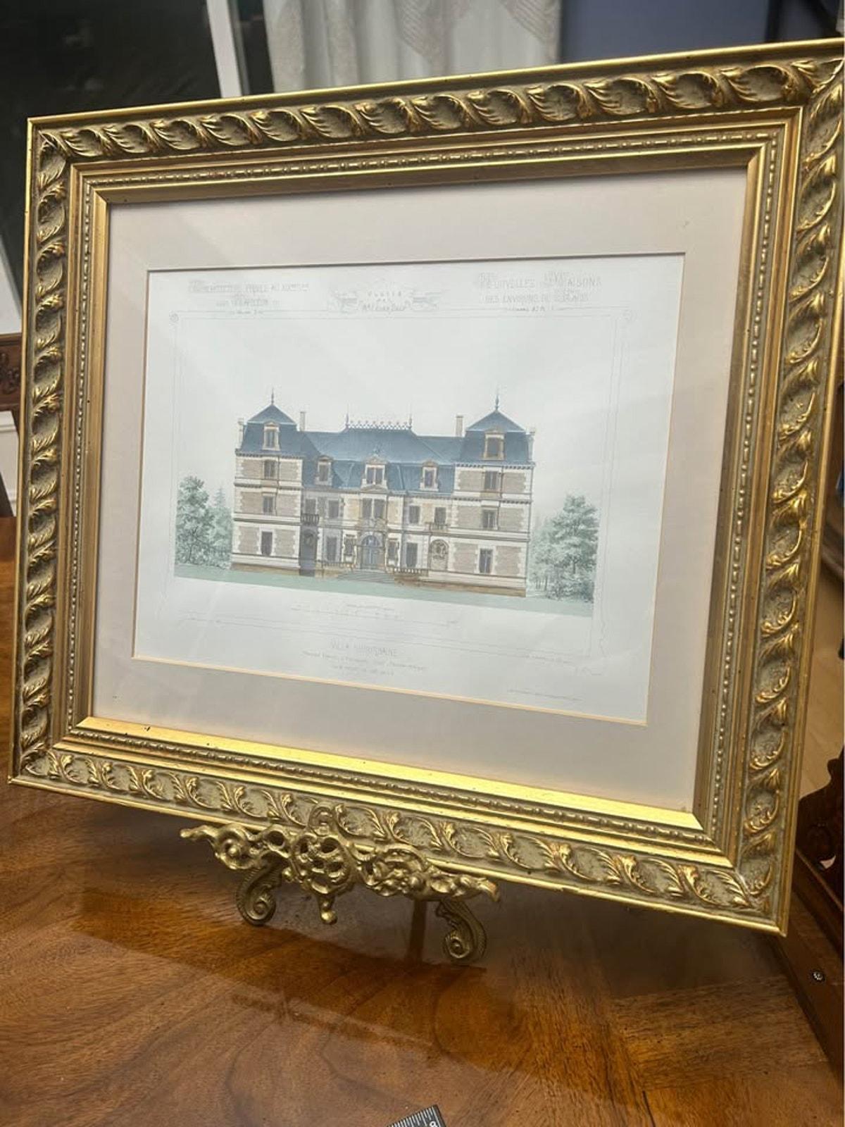 Antique 19th C. French Architectural Print By César Daly